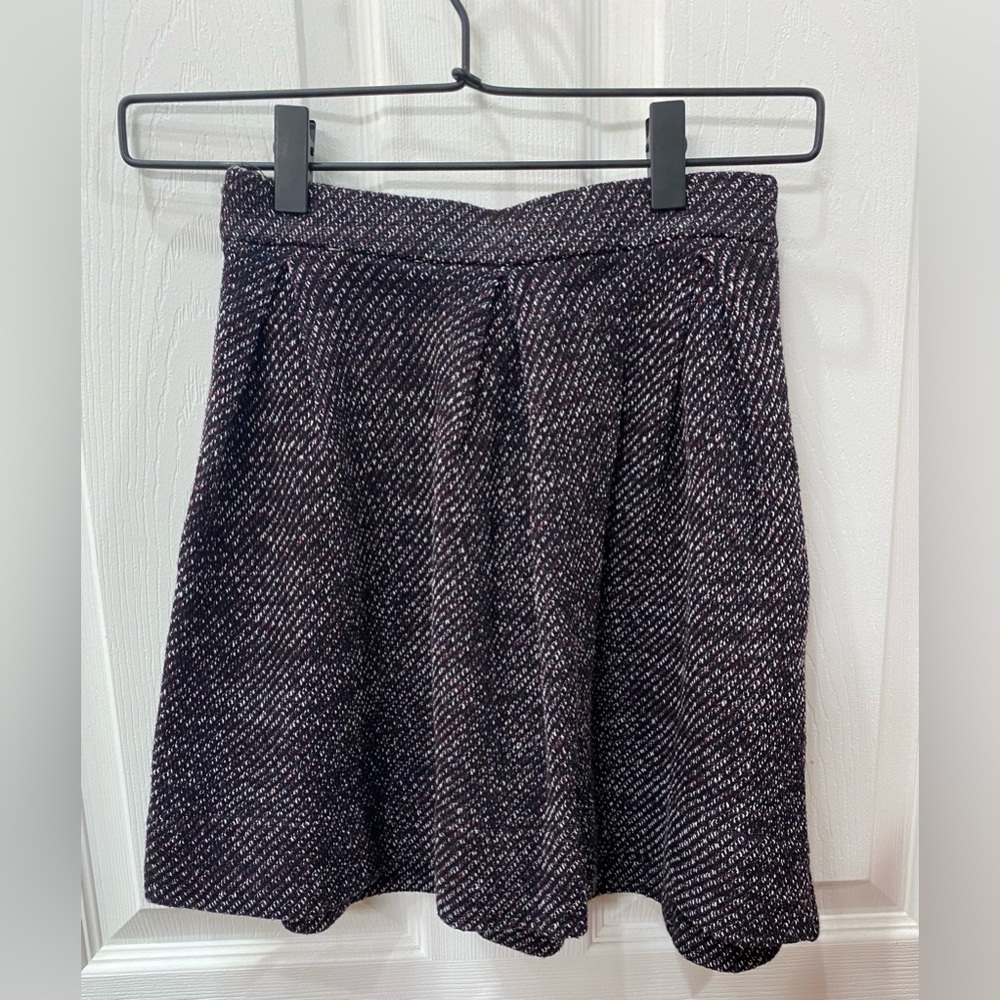 MADEWELL Bistro Mini Marbled Knit Pleated Mini Skirt Sz 0 Lightweight Unlined